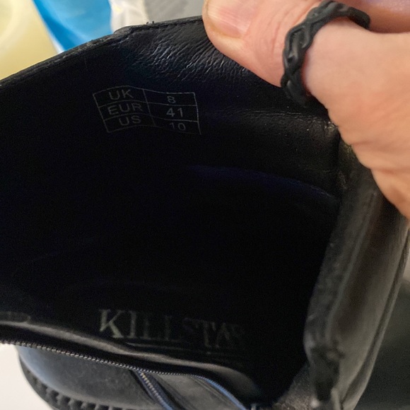 BNIB Killstar Renegade Moto Boots black platform size 10 - Picture 6 of 10